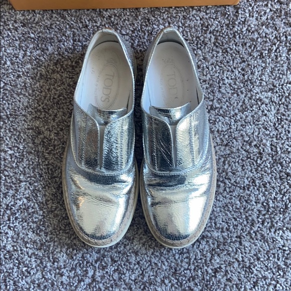 TOD’S Leather Slip On Gomma Rafia Tv Francesina - Picture 4 of 7